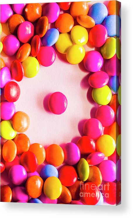 Candy Acrylic Print featuring the photograph Sweet sight. Colorful chocolate coated lollies by Jorgo Photography