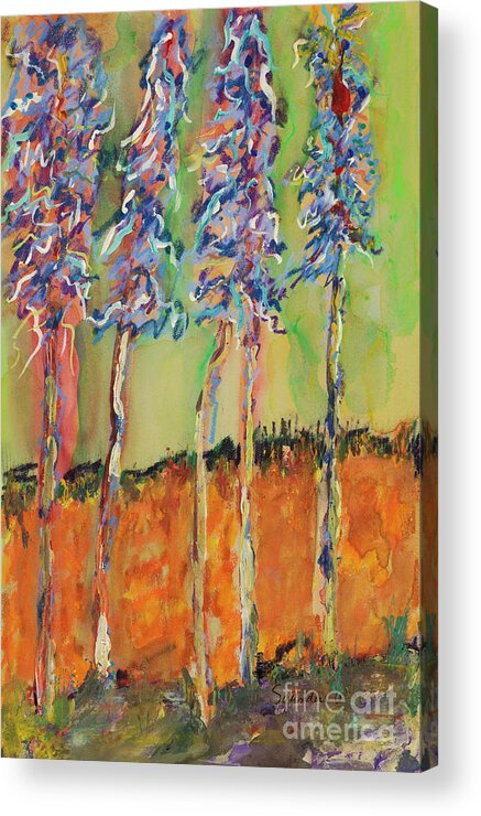 Abstracts Acrylic Print featuring the painting Sweetheart Hill by Pat Saunders-White