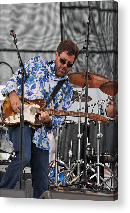 Tab Acrylic Print featuring the photograph Tab Benoit plays his 1972 Fender Telecaster Thinline Guitar by Ginger Wakem