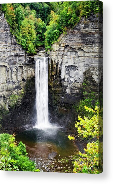 Taughannock Falls Acrylic Print featuring the photograph Taughannock Falls View from the Top by Christina Rollo