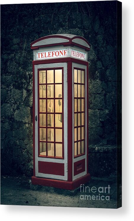 Cabin Acrylic Print featuring the photograph Telephone Booth by Carlos Caetano