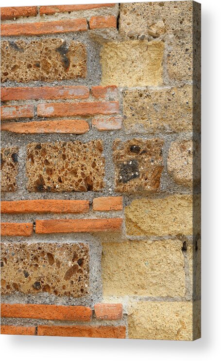 Stone Acrylic Print featuring the photograph Textural Antiquities Herculaneum Wall Seven by Laura Davis