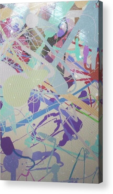 Acrylic Print featuring the digital art Texture Splashs by Carolyn Saunders 