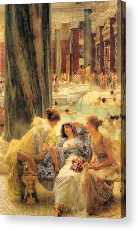 The-baths-of-caracalla-1899 By Lawrence Alma-tadema Acrylic Print featuring the painting The Baths Caracalla by MotionAge Designs