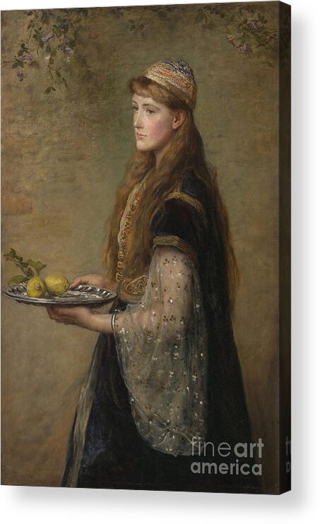 Sir John Everett Millais - The Captive (1882). Woman Acrylic Print featuring the painting The Captive by MotionAge Designs