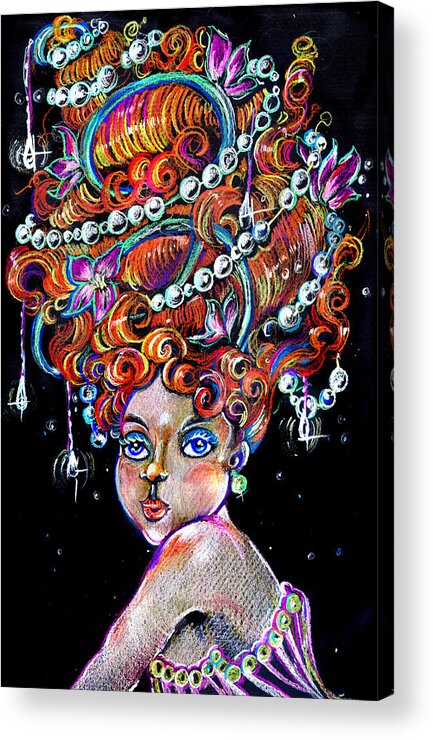 Art Acrylic Print featuring the drawing The Diva by Nada Meeks