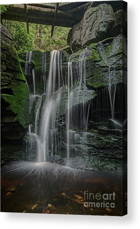 The Elakala Falls Acrylic Print featuring the photograph The Elakala Falls are a series of four waterfalls of Shays Run by Dan Friend