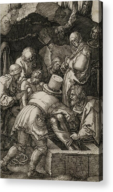 Albrecht Durer Acrylic Print featuring the relief The Entombment by Albrecht Durer