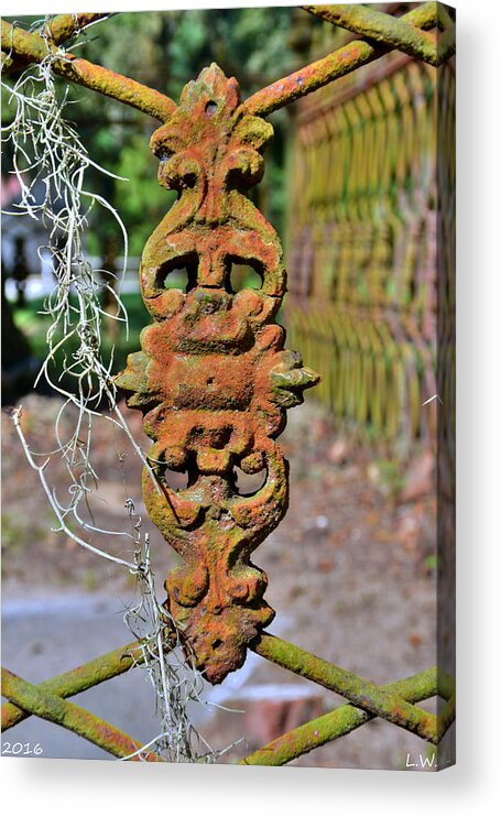 The Fence At The Chapel Of Ease St. Helena Island Beaufort Sc Acrylic Print featuring the photograph The Fence At The Chapel Of Ease St. Helena Island Beaufort SC by Lisa Wooten