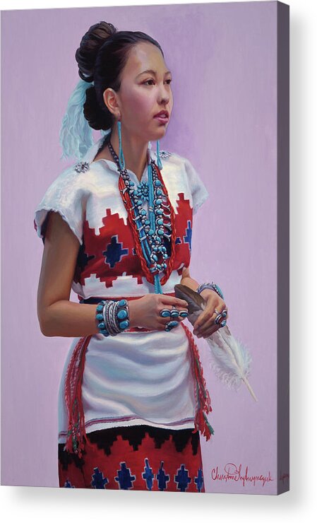 Native American Acrylic Print featuring the painting The Gift by Christine Lytwynczuk