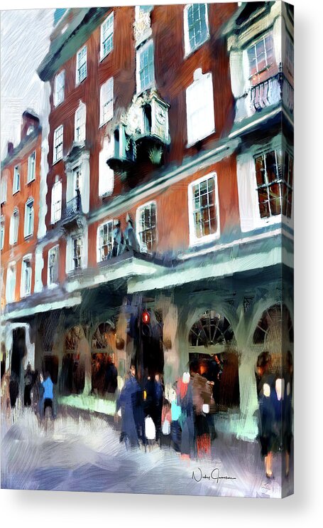 London Acrylic Print featuring the digital art The Grocer - Fortnum and Mason by Nicky Jameson