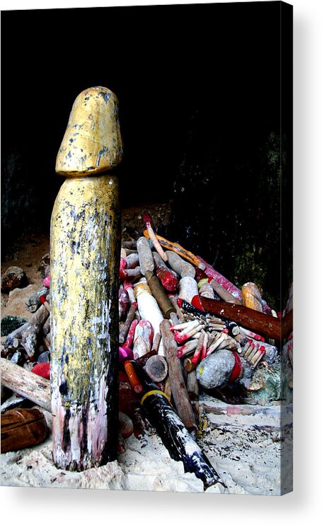 Penis Acrylic Print featuring the photograph ...the Harder They Fall by Kreddible Trout