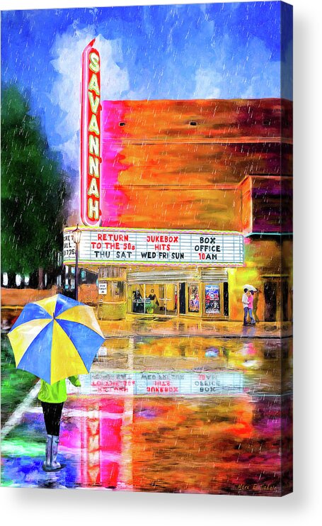 Savannah Acrylic Print featuring the painting The Historic Savannah Theatre by Mark Tisdale
