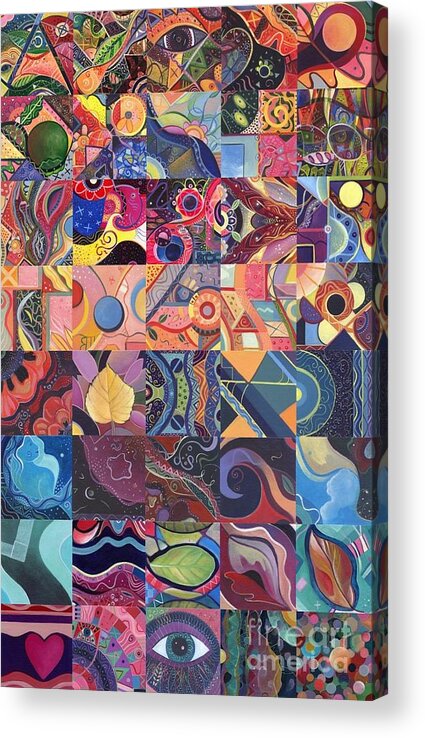 Abstract Acrylic Print featuring the digital art The Joy of Design First 40 Variation 2 by Helena Tiainen