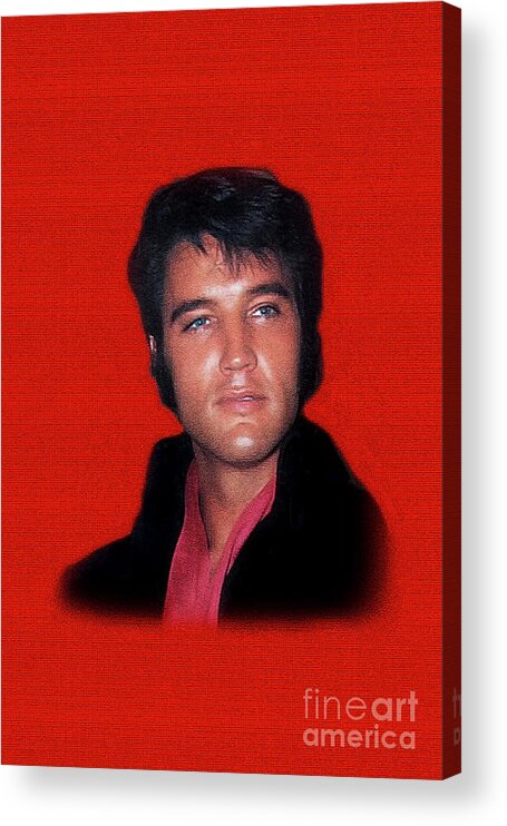 Elvis Acrylic Print featuring the photograph The King Rocks On L by Al Bourassa