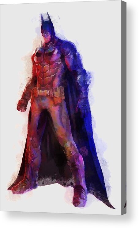 Man With A Cape Acrylic Print featuring the digital art The Man with a Cape by Caito Junqueira