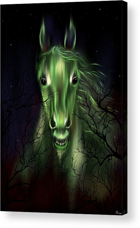 Horse Acrylic Print featuring the digital art The Night Mare by Norman Klein