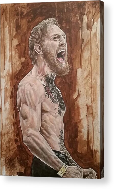 Conor Mcgregor Acrylic Print featuring the painting Conor McGregor 'The Notorious' by David Dunne