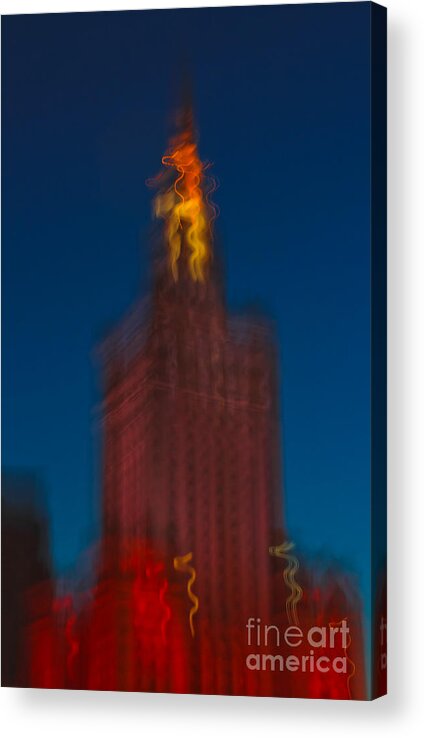 Abstract Acrylic Print featuring the photograph The Palace Of Culture And Science by Iryna Liveoak