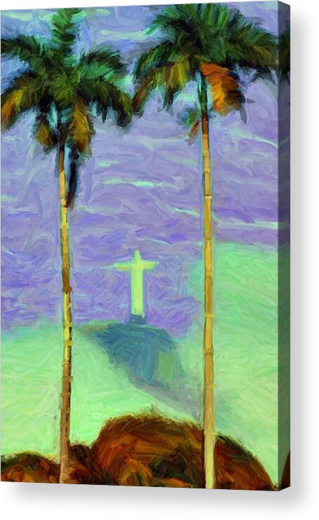 Jesus Christ Acrylic Print featuring the digital art The Redeemer by Caito Junqueira