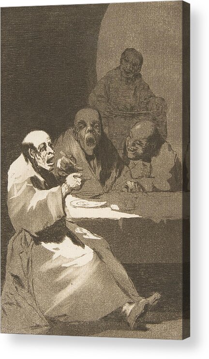 Spanish Art Acrylic Print featuring the relief They are hot by Francisco Goya