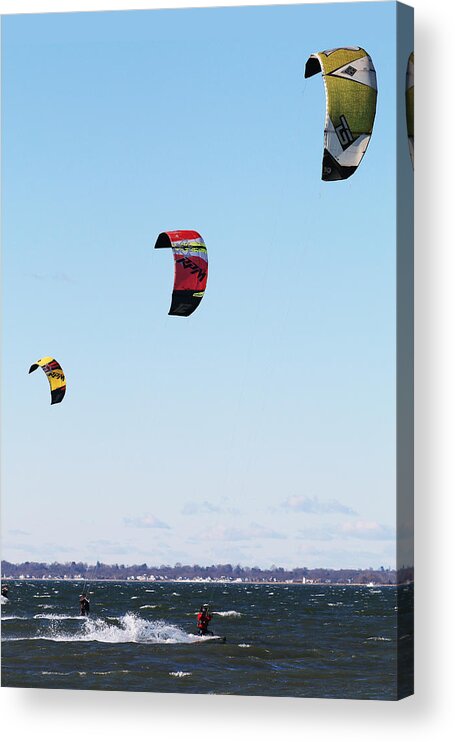 Kite Acrylic Print featuring the photograph Three Kites by William Selander