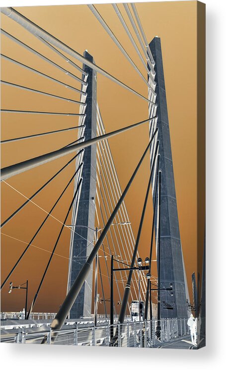 Tilikum Bridge Crossing Acrylic Print featuring the photograph Tilikum Bridge by Sherrie Triest