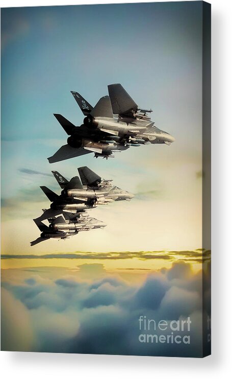 F-14 Tomcat Acrylic Print featuring the digital art Tomcat Wing by Airpower Art
