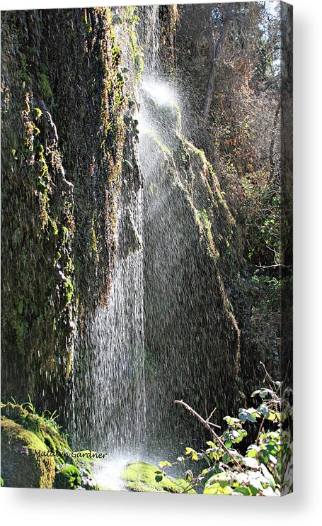 Waterfall Acrylic Print featuring the photograph Tonto Waterfall Splash by Matalyn Gardner