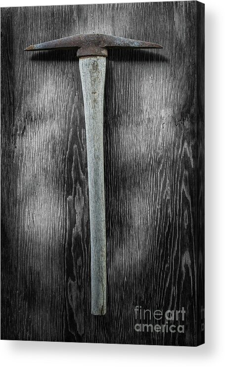 Art Acrylic Print featuring the photograph Tools On Wood 13 on BW by YoPedro