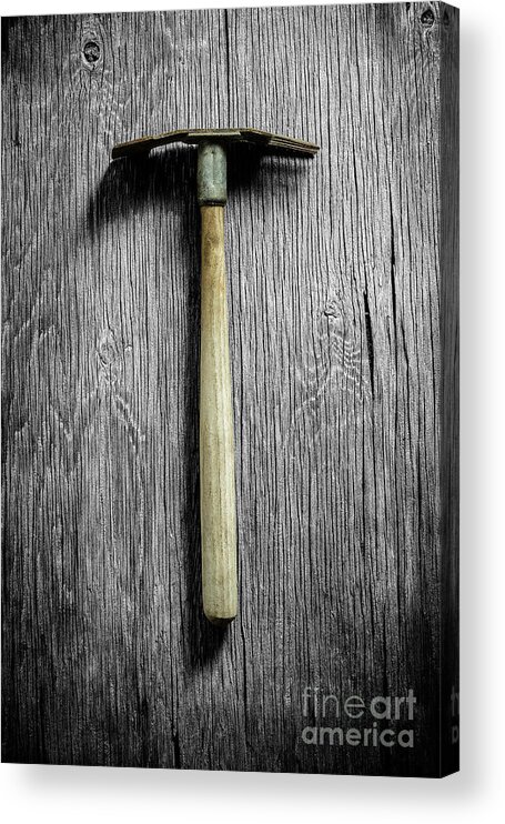 Art Acrylic Print featuring the photograph Tools On Wood 16 on BW by YoPedro