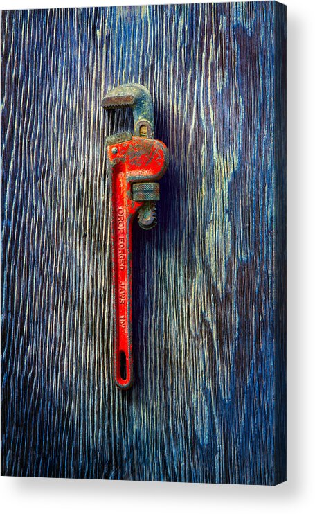 Antique Acrylic Print featuring the photograph Tools On Wood 62 by YoPedro