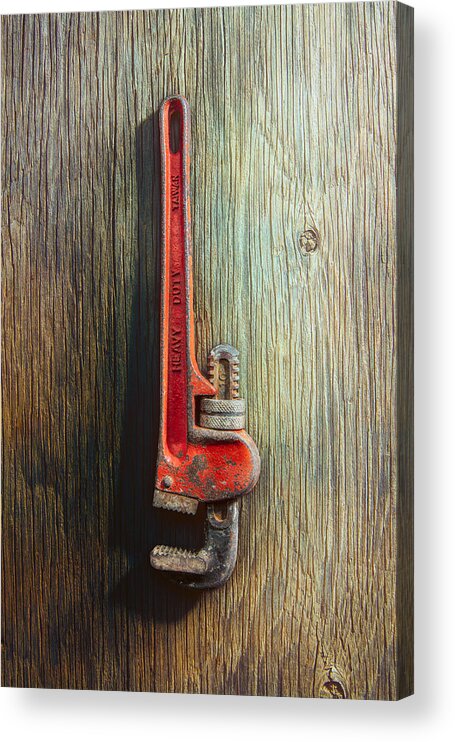 Antique Acrylic Print featuring the photograph Tools On Wood 70 by YoPedro
