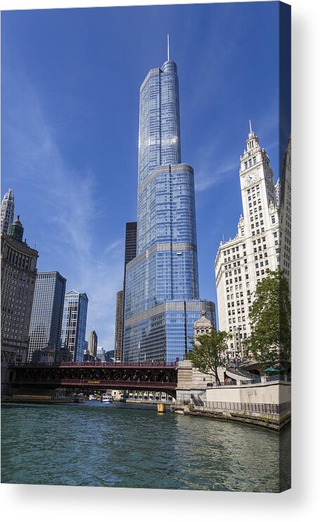 Chicago Acrylic Print featuring the photograph Trump Tower Chicago by Adam Romanowicz