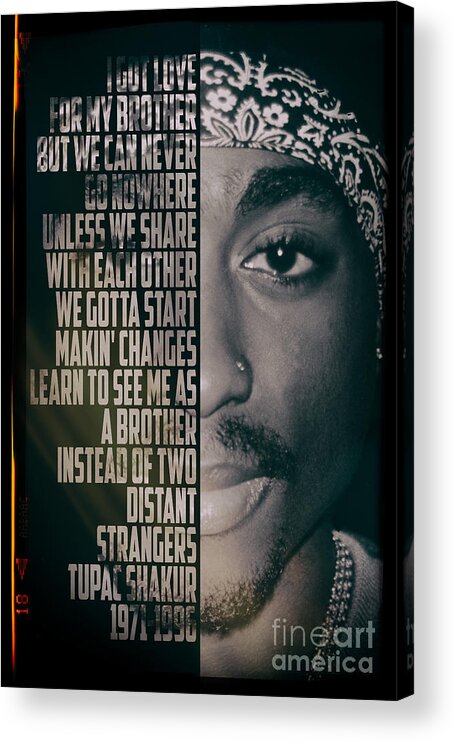 Pop Acrylic Print featuring the photograph Tupac Shakur by Jonas Luis