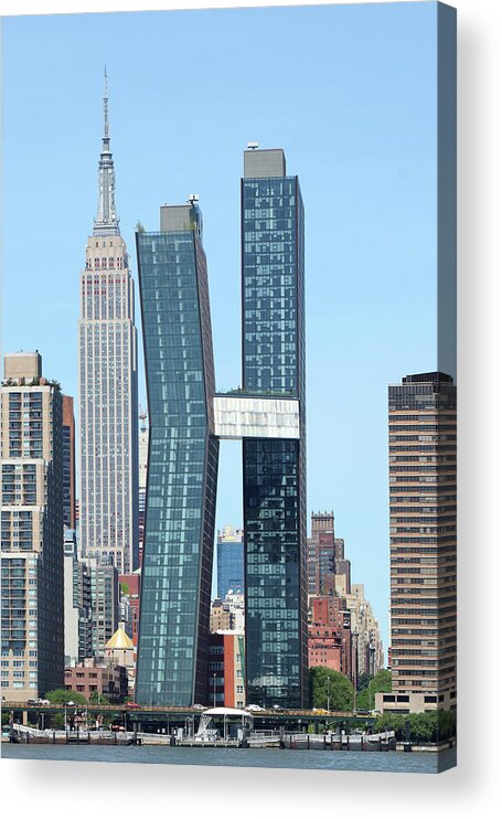 American Cooper Buildings Acrylic Print featuring the photograph Two Bent Buildings by Cate Franklyn