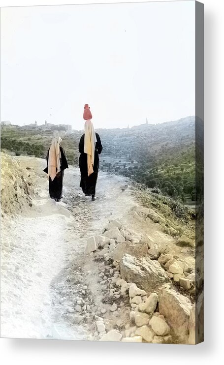 1920 Acrylic Print featuring the photograph Two Women in 1920 by Munir Alawi