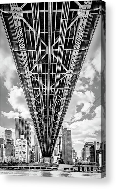 Queensboro Bridge Acrylic Print featuring the photograph Underneath The Queensboro Bridge by Susan Candelario
