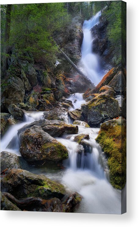Race Brook Falls Acrylic Print featuring the photograph Upper Race Brook Falls 2017 by Bill Wakeley