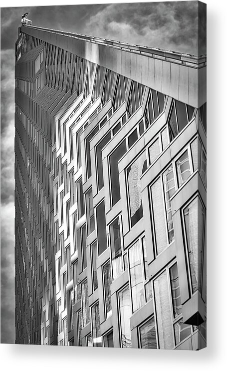 625 West 57th Street Acrylic Print featuring the photograph Upward View to West 57 ST NYC BW by Susan Candelario
