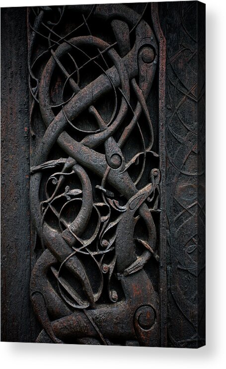 Urnes Acrylic Print featuring the photograph Urnes Stave Church Details by Aivar Mikko
