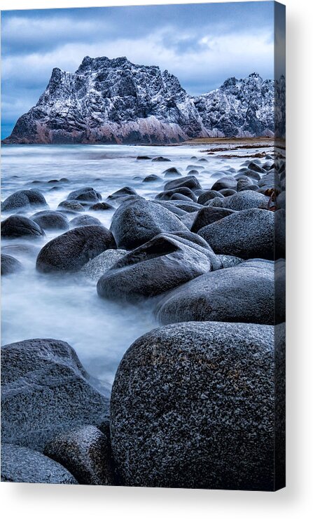 Coast Acrylic Print featuring the photograph Uttakleiv Beach, Norway by Roberta Kayne