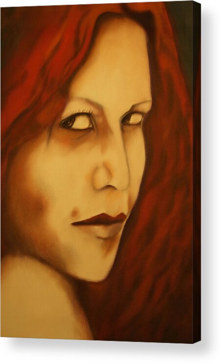 Wicca Prints Acrylic Print featuring the painting Vampire by Roger Williamson