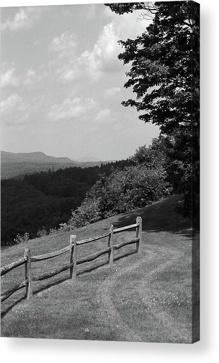 America Acrylic Print featuring the photograph Vermont Countryside 2006 BW by Frank Romeo