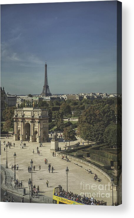 View Acrylic Print featuring the photograph View on Eiffel tower and Arc de Triomphe du Carrousel by Patricia Hofmeester