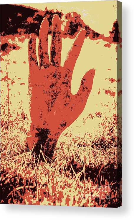Dark Acrylic Print featuring the photograph Vintage horror poster art by Jorgo Photography