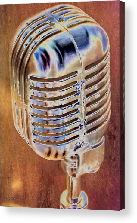 Music Acrylic Print featuring the photograph Vintage Microphone by Pamela Williams