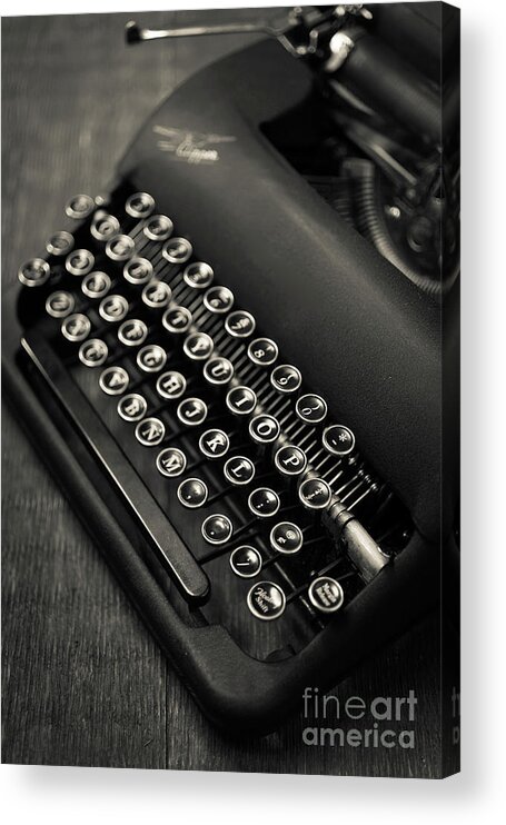 Still Life Acrylic Print featuring the photograph Vintage Portable Typewriter by Edward Fielding