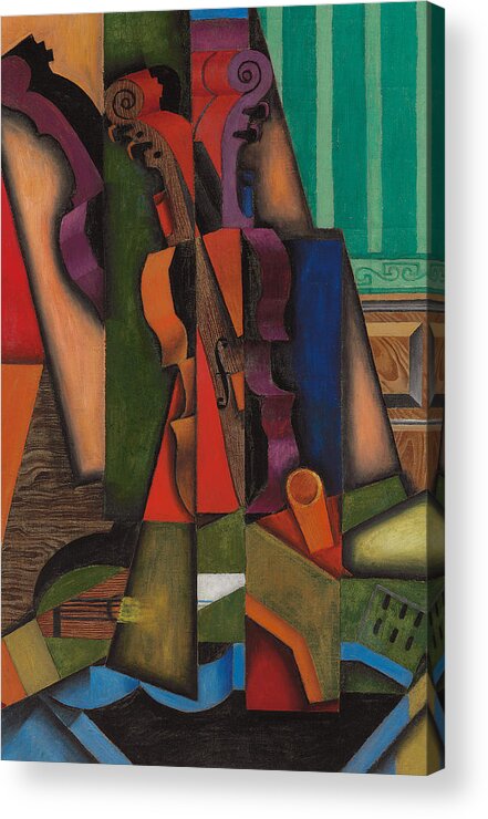 Abstract Art Acrylic Print featuring the painting Violin and Guitar by Juan Gris