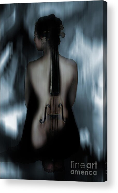 Violin Acrylic Print featuring the painting Violin Lady 04 by Gull G